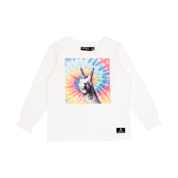 Rock your baby peace long sleeve Tee in cream