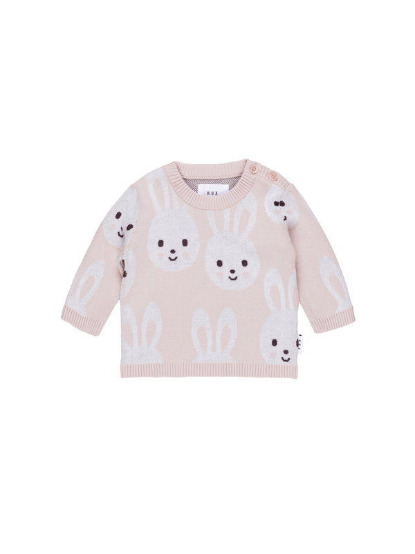 Huxbaby bunny knit jumper rose in pink