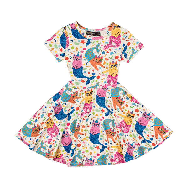 Rock your baby purrmaids waisted dress in multi colour