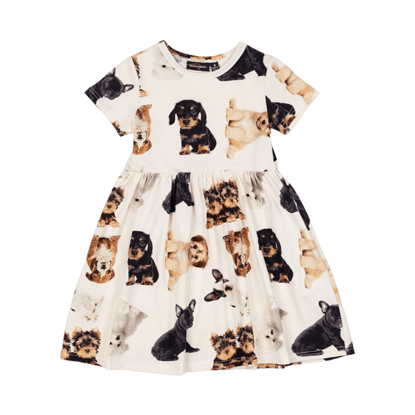 Rock Your Baby puppies SS dress in cream