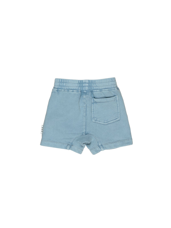 Huxbaby Vintage Terry Slouch Short Dusty Blue in Blue