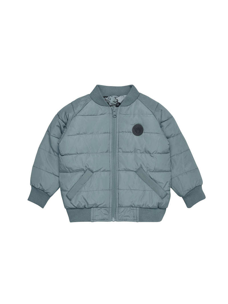 Huxbaby dino racer reversible bomber jacket teal in blue