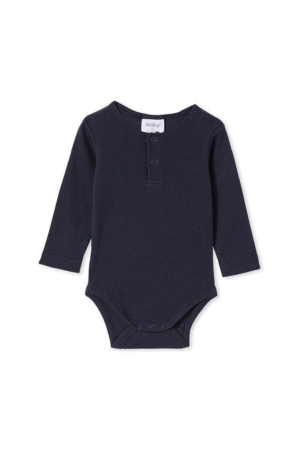 Milky Clothing Rib Bubbysuit in navy