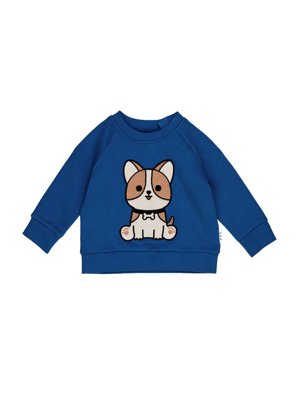 Huxbaby corgi sweatshirt whirlpool in blue