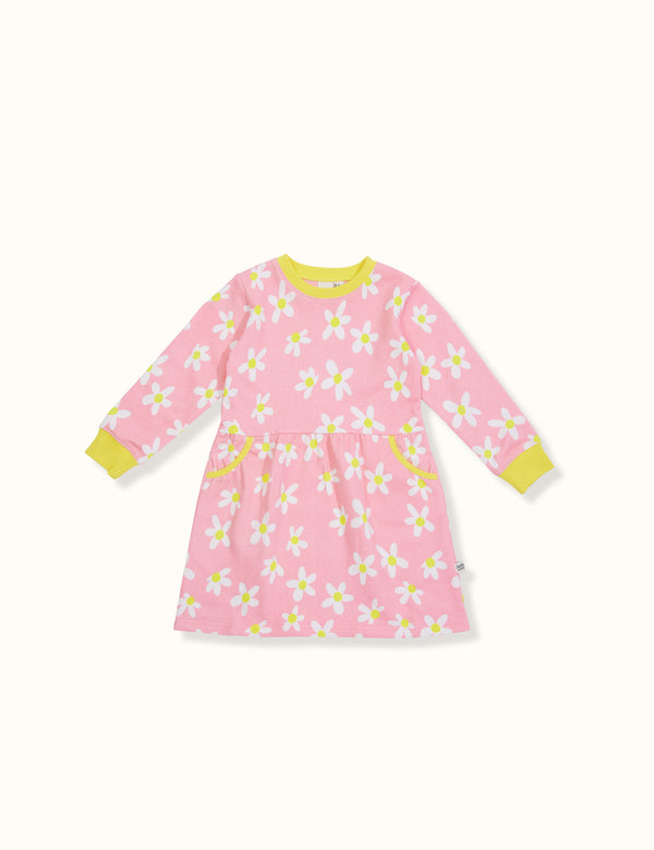 Goldie & Ace Dahlia Daisy Gathered Pocket Dress Pink Multi in Pink