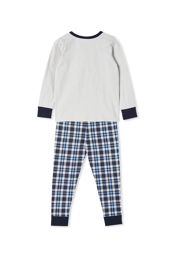 Milky Clothing Check PJs in blue