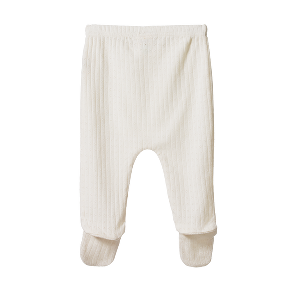 Nature baby footed romper pointelle in cream