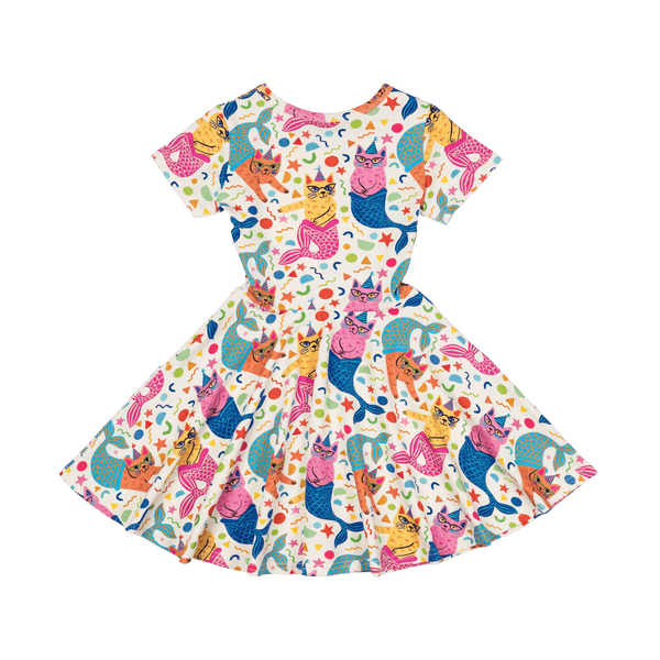 Rock your baby purrmaids waisted dress in multi colour