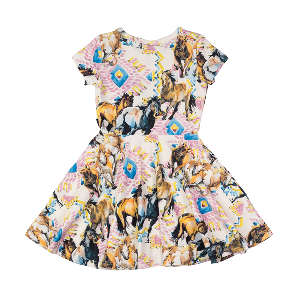 Rock your baby mustang waisted dress in multi colour