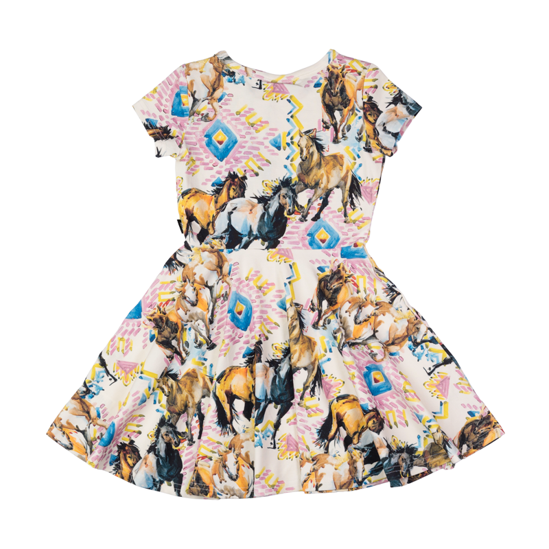 Rock your baby mustang waisted dress in multi colour