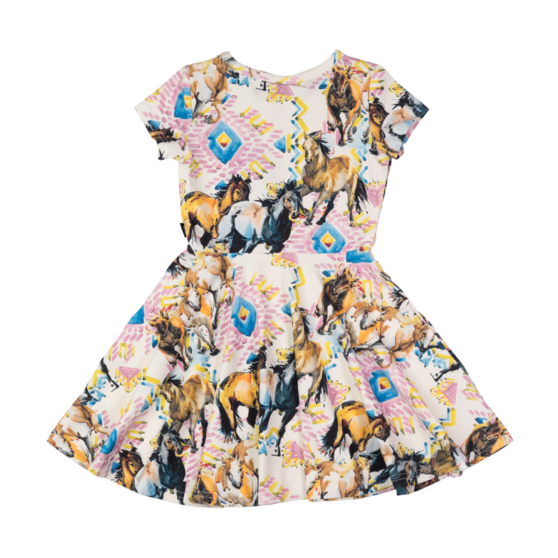 Rock your baby mustang waisted dress in multi colour