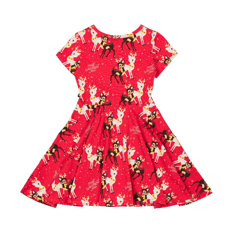 Rock Your Baby comet and cupid SS waisted dress in red