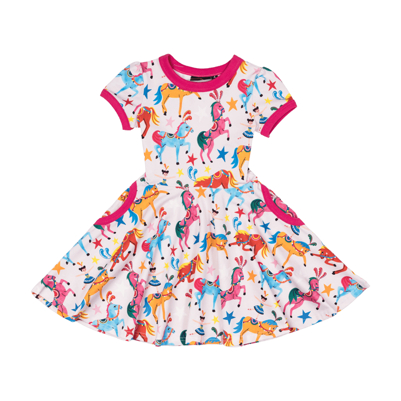 Rock Your Baby Parade Ringer Waisted Dress in Multicolour