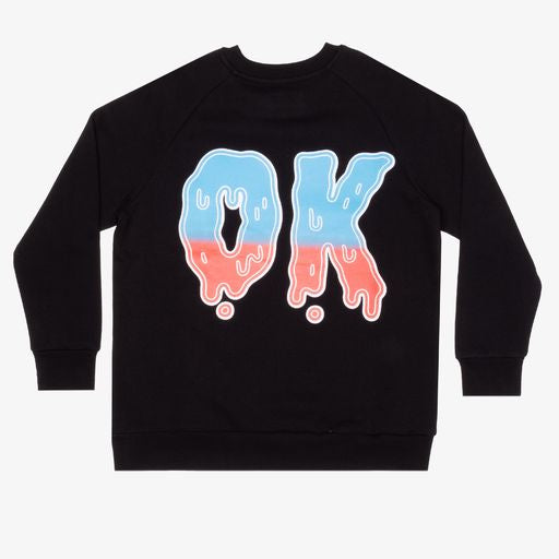 Band of Boys OK Gradient Fleece Raglan Crew in Black