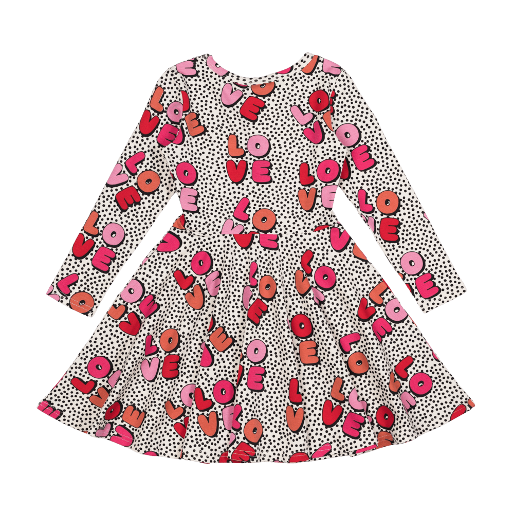 Rock your baby love LS waisted dress in multicolour