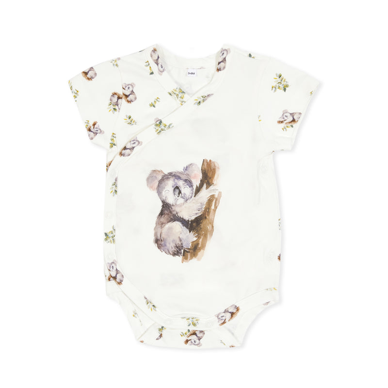 Indigo & Lellow Charlie kimono bodysuit - Sleepy Koala