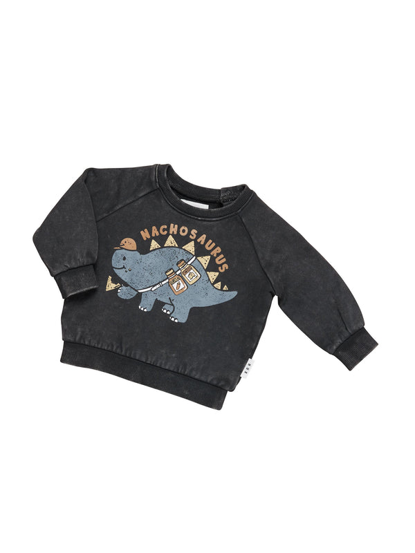 Huxbaby nachosaurus sweatshirt in vintage black