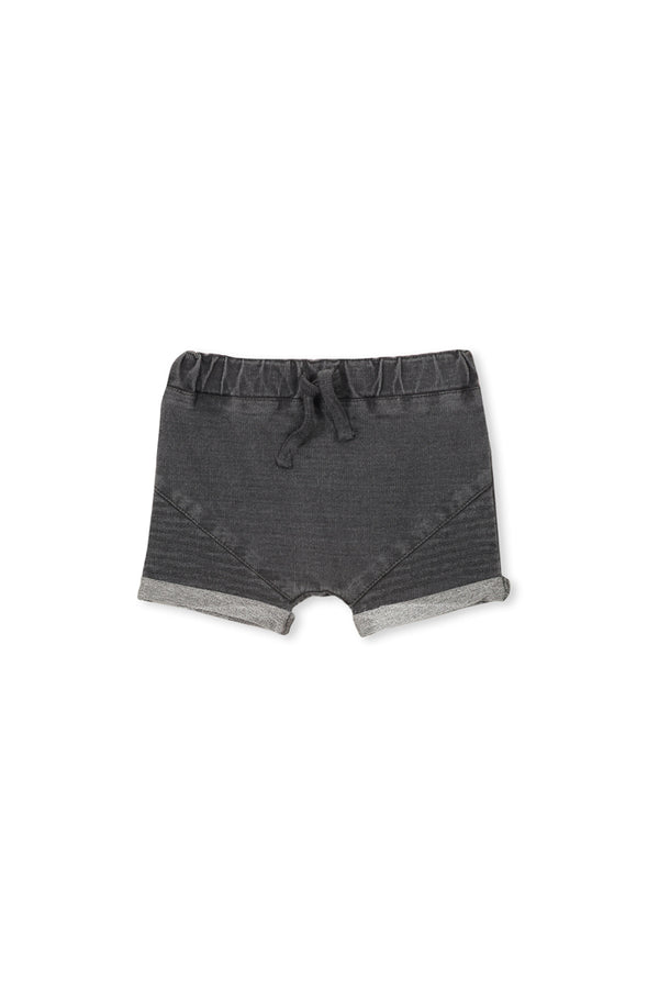 Milky clothing stitch track short in grey wash