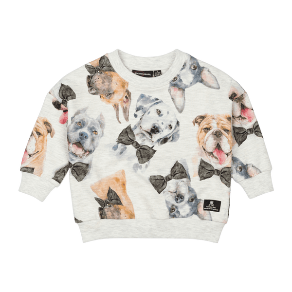 Rock Your Baby Black Tie Pups Baby Sweatshirt in Multi
