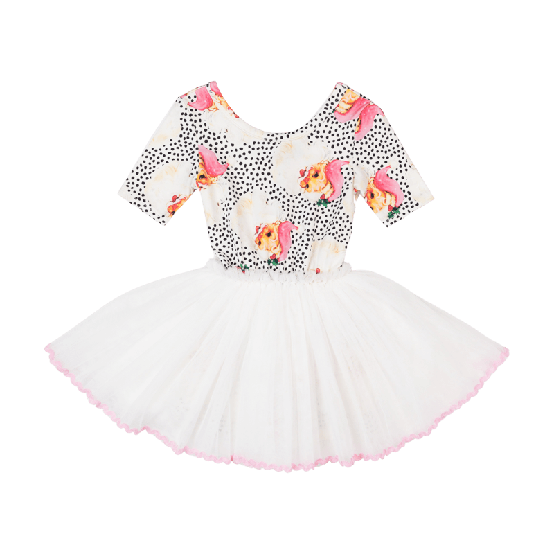 Rock your baby polka dot Santa Mabel circus dress in multi colour