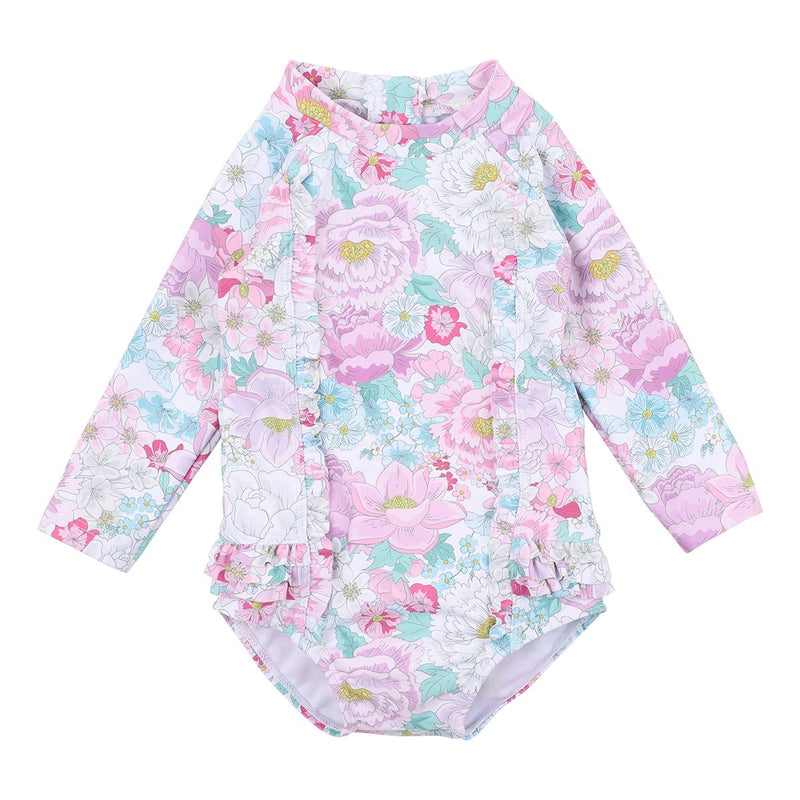 Bebe LS swimsuit blossom print in pink floral