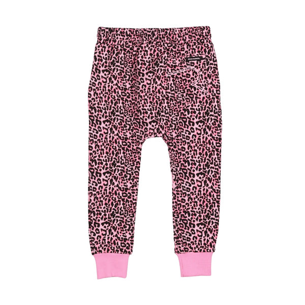 Rock Your Baby Pink Leopard Track Pants in pink
