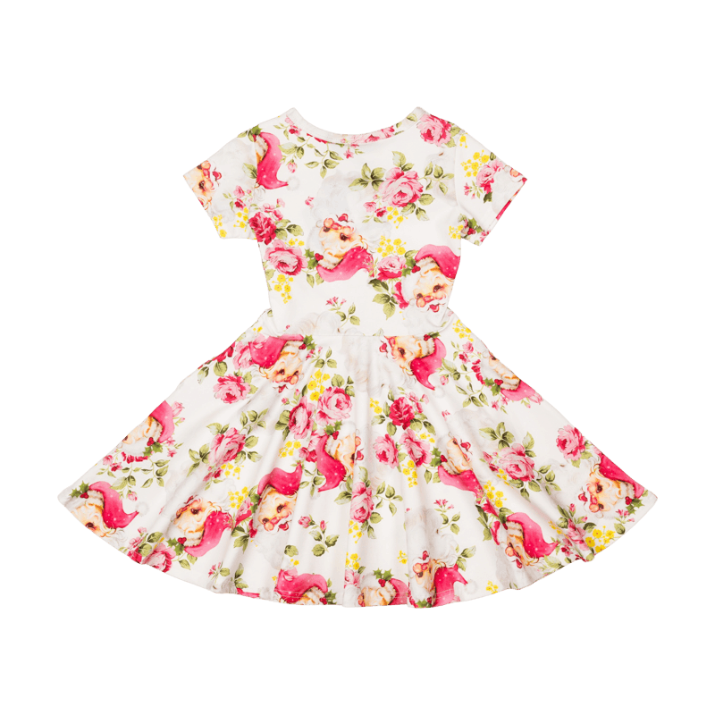 Rock your baby pretty Santa waisted dress in floral