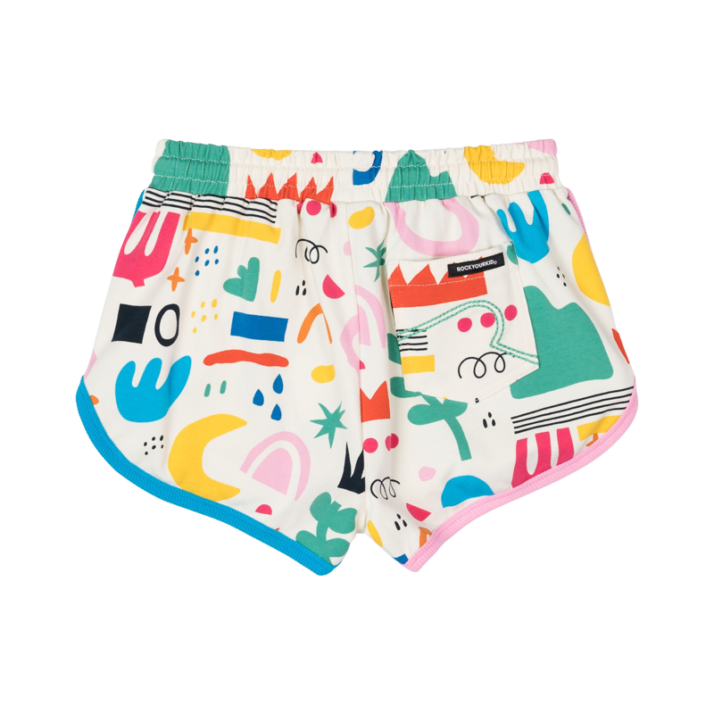 Rock your baby abstract Farrah shorts in multi colour