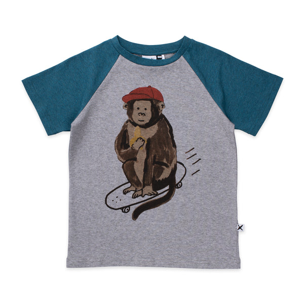 Minti skate monkey t-shirt in grey