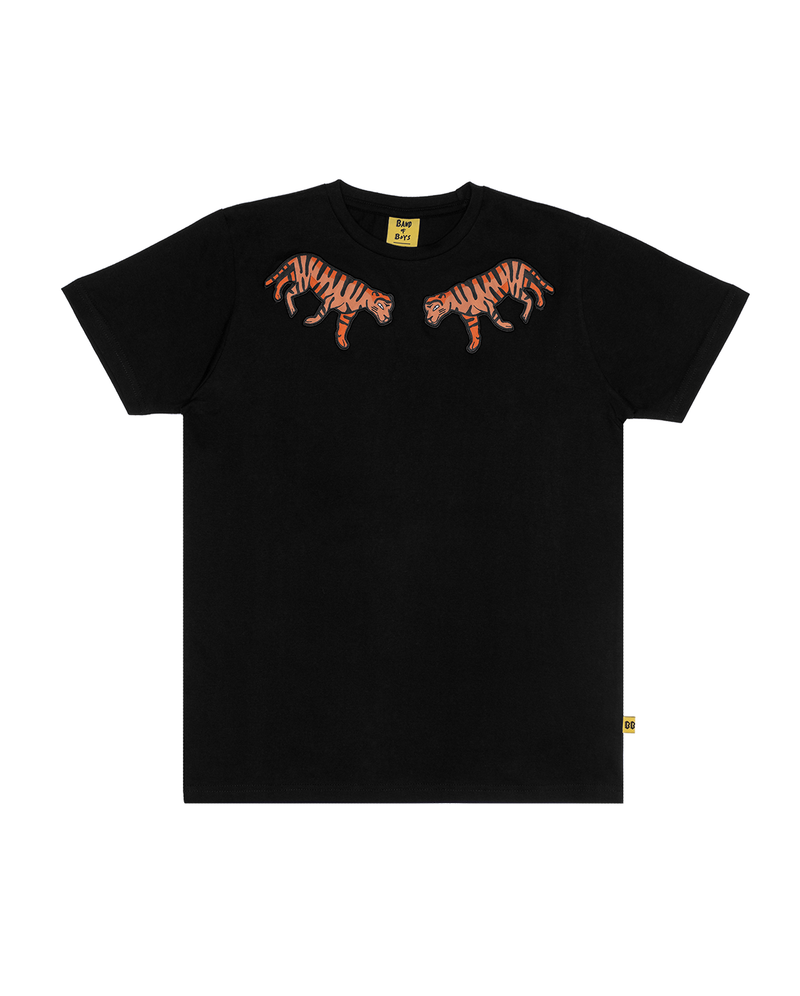 Band of Boys Embroidered oversized tigers tee in black
