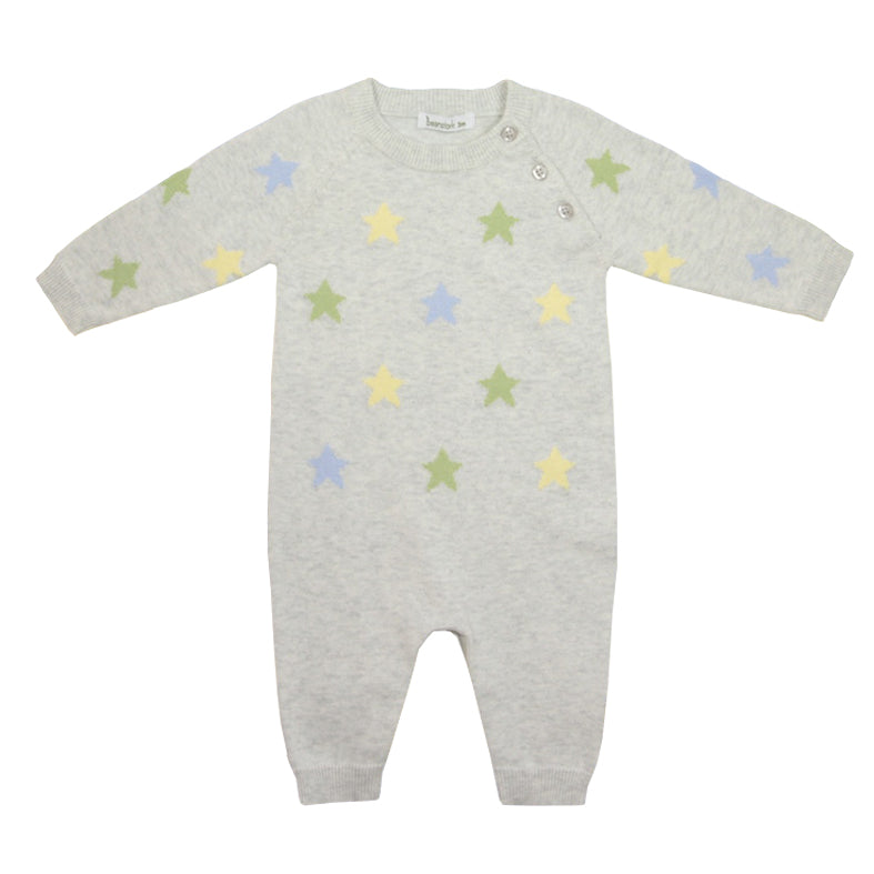 Beanstork Soft Star Romper in cotton knit