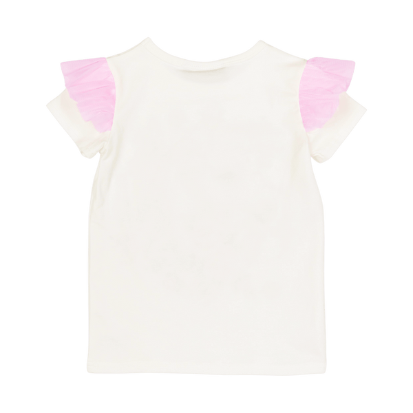 Rock your baby unicorn lullaby ss t-shirt with shoulder frills in cream
