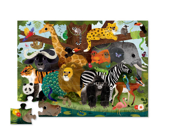 Crocodile Creek Classic Floor 36pc Puzzle - Jungle Friends