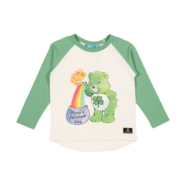 Rock Your Baby Care Bears rainbow days T-Shirt cream and green