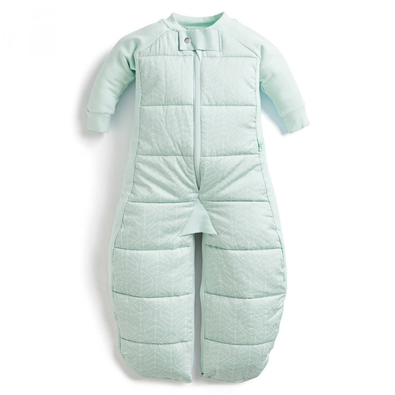 Ergopouch Sheeting Sleep Suit Bag 3.5 Tog Mint Leaves in green