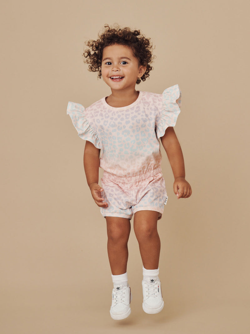 Huxbaby Rainbow Hux Frill Playsuit Rainbow Hidden Hux Print in Multi Colour