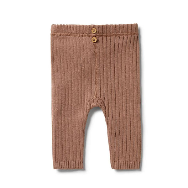 Wilson & Frenchy Knitted Rib Legging - Burrow in brown