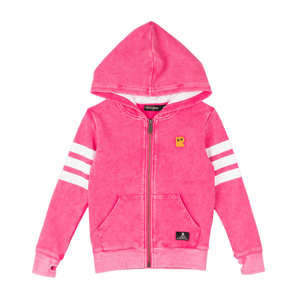 Rock Your Baby Pink Wash Stripe Hoodie in pink