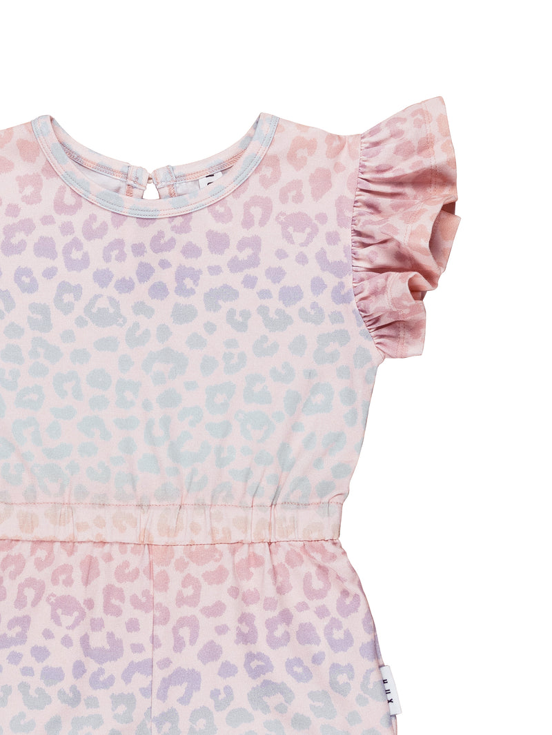 Huxbaby Rainbow Hux Frill Playsuit Rainbow Hidden Hux Print in Multi Colour