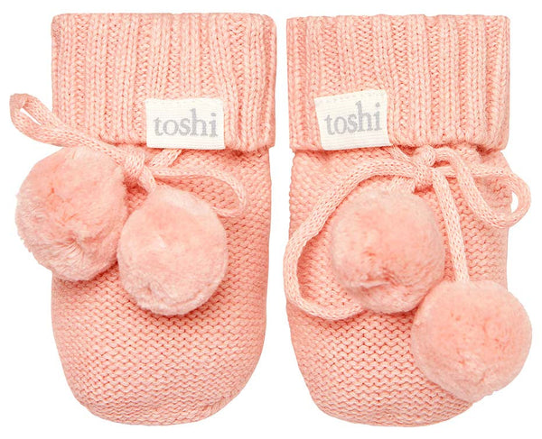 Toshi Organic Booties Marley Blossom in pink