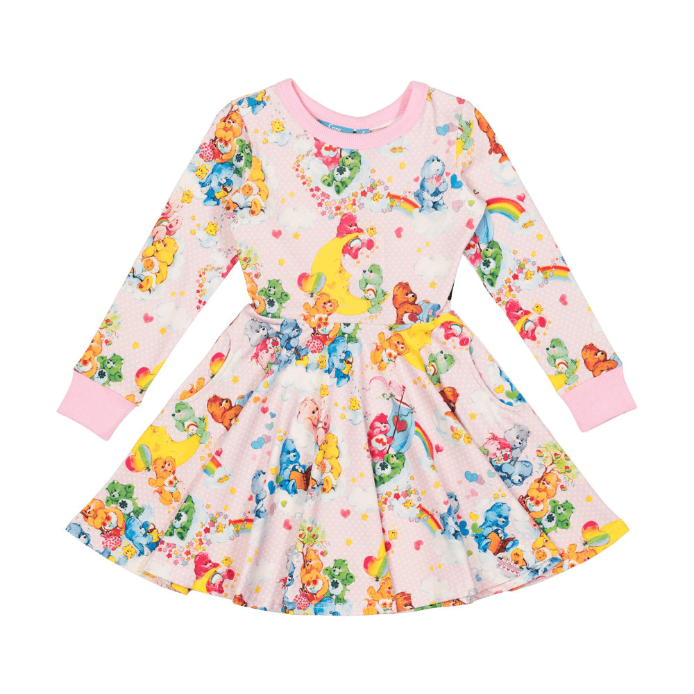 Rock your baby Care Bears friendship and rainbows LS waisted dress
