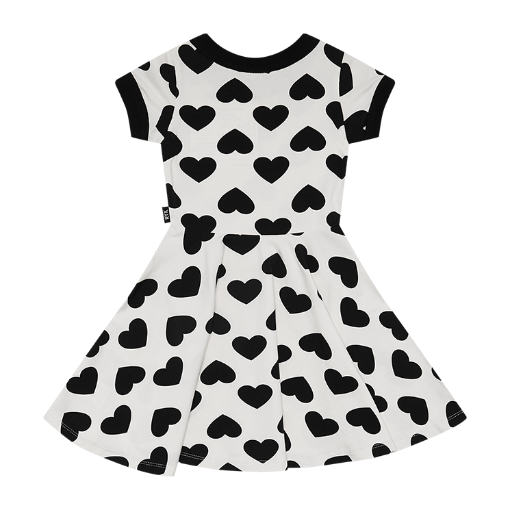 Rock Your Baby Black Heart  Waisted Dress