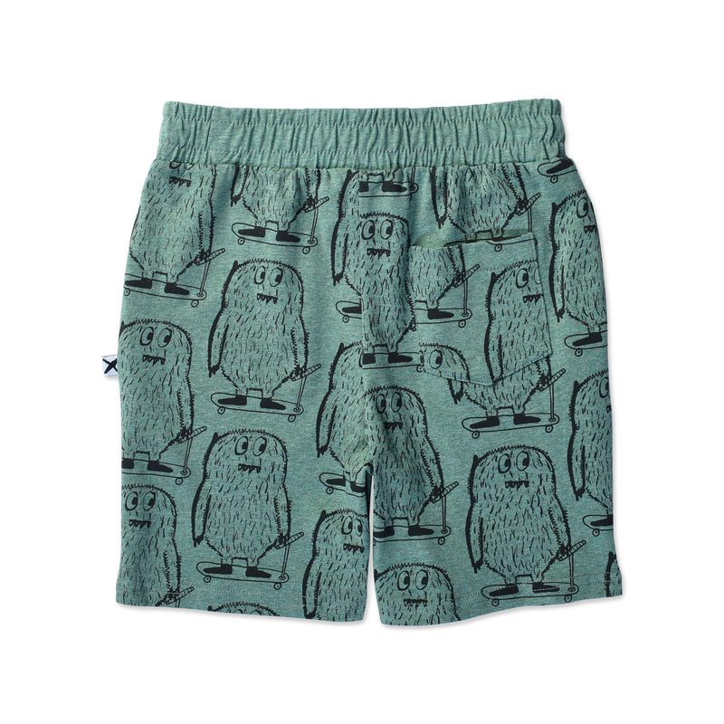 Minti Scooting Monsters Short Forest Marle in green