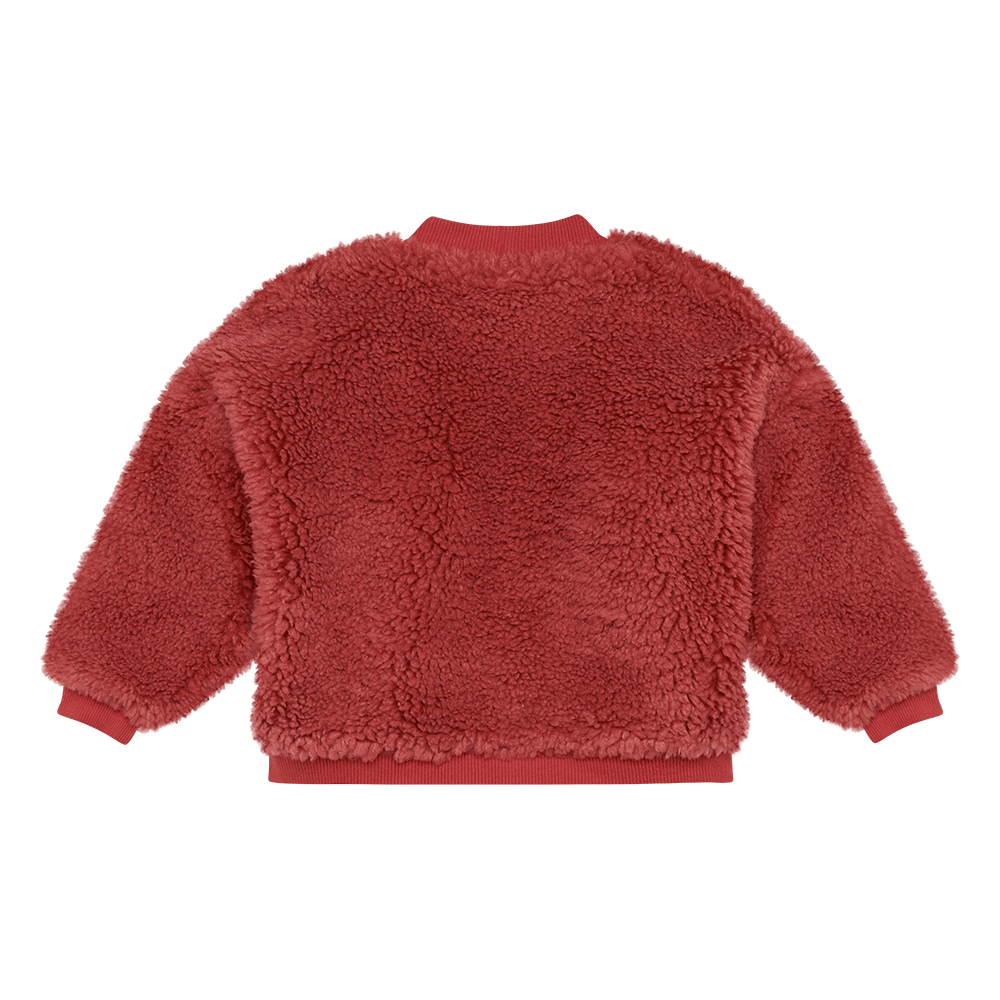 Rock Your Baby Sherpa Cardigan in red
