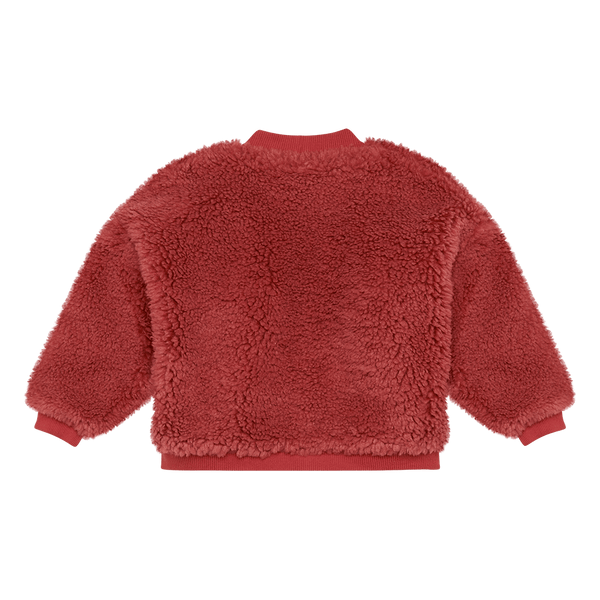 Rock Your Baby Sherpa Cardigan in red
