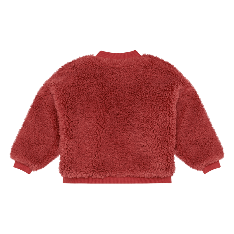 Rock Your Baby Sherpa Cardigan in red