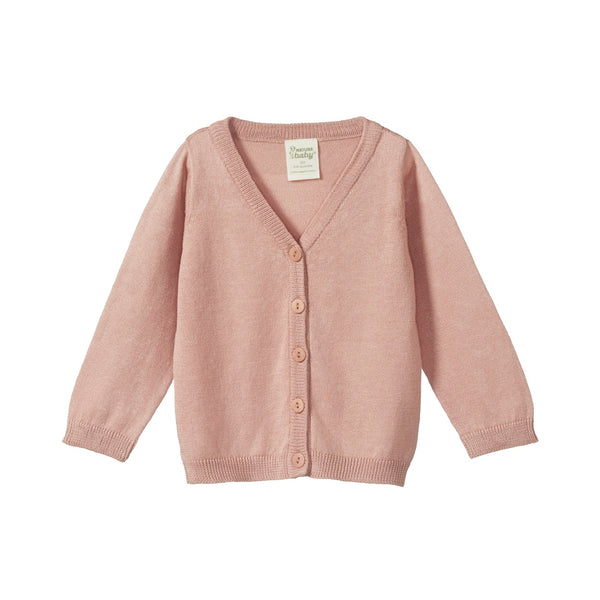 Nature baby light cotton knit cardigan tulip in pink