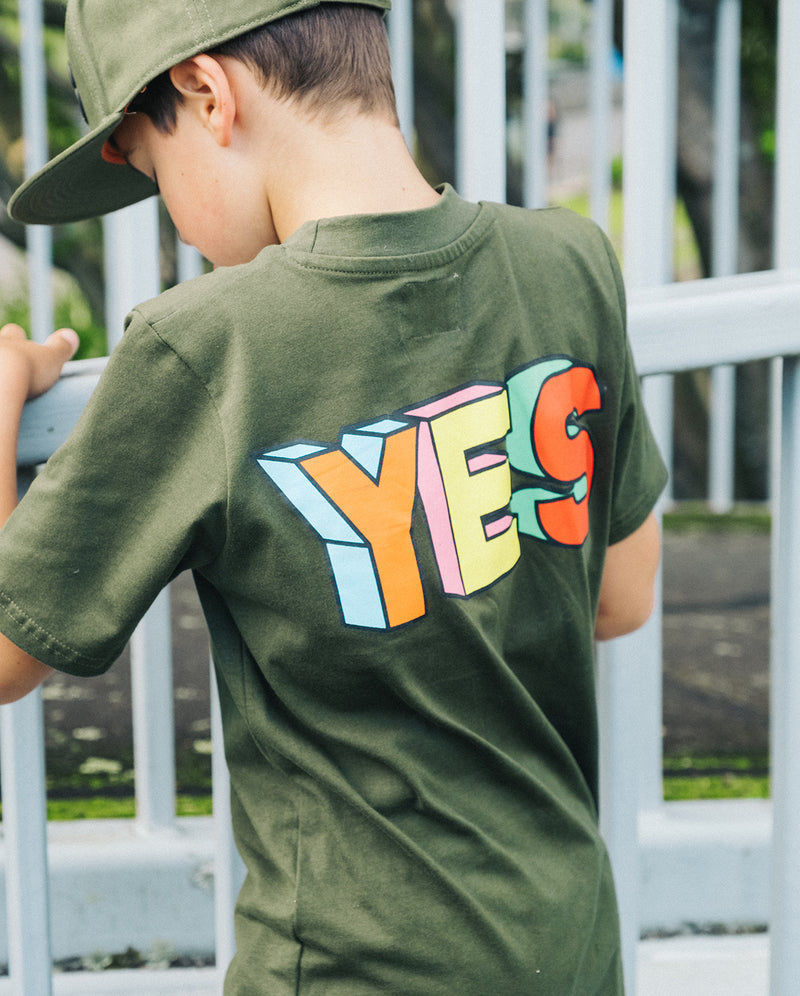 Band of Boys Yes Tee Army Green in Green