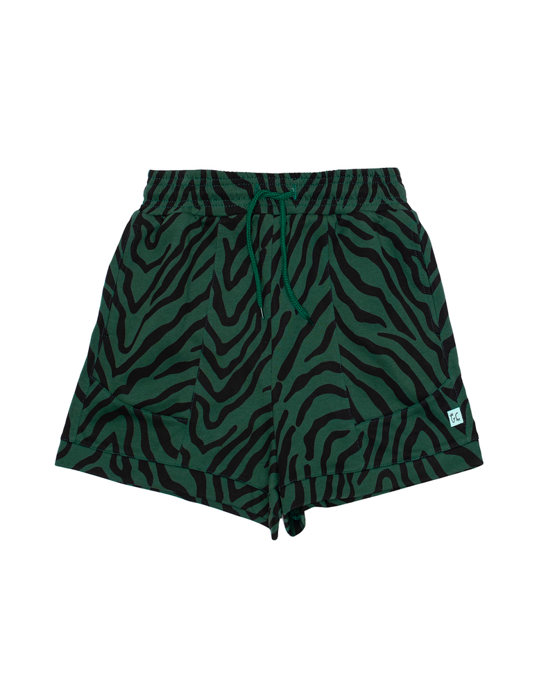 The girl club tiger stripe shorts in green