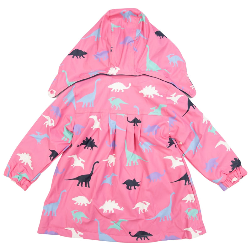 Korango dinosaur colour change raincoat in pink